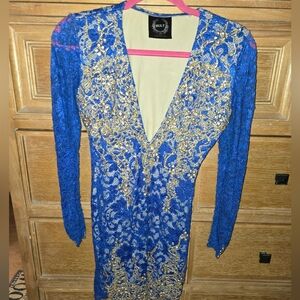 HOLT Royal Blue And Hand Painted Dress